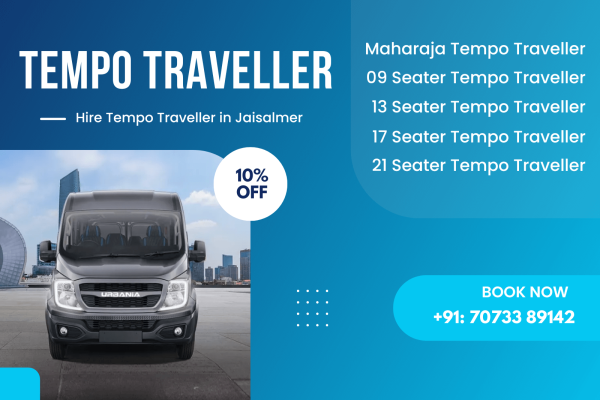 Tempo Traveller in Jaisalmer for family and group tour by JTS Cab